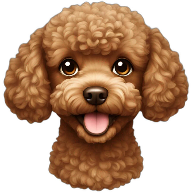 brown toy poodle head emoji