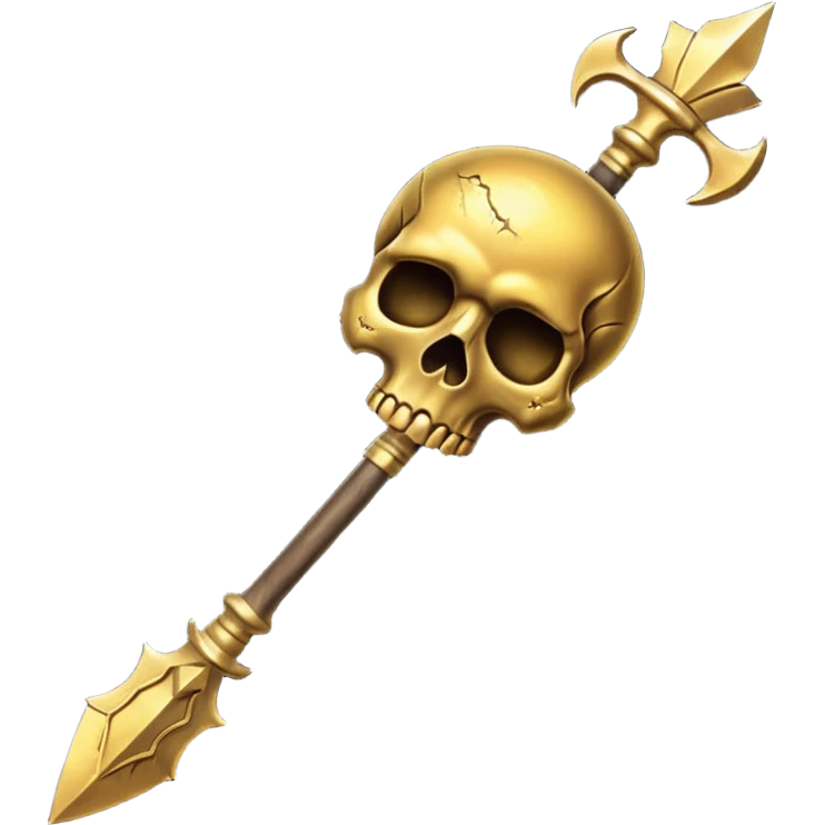 broken gold skull spear emoji