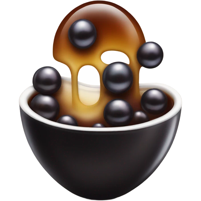 black sugar boba in a small bowl emoji