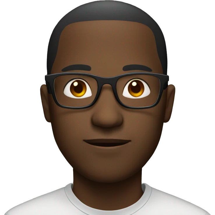 A black guy with glasses emoji