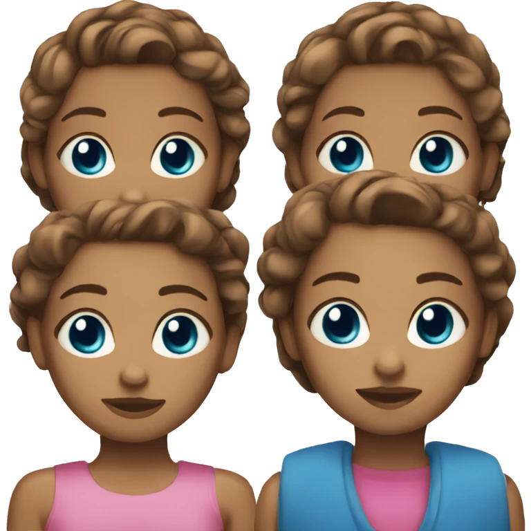 Girl brown hair blue eyes  emoji