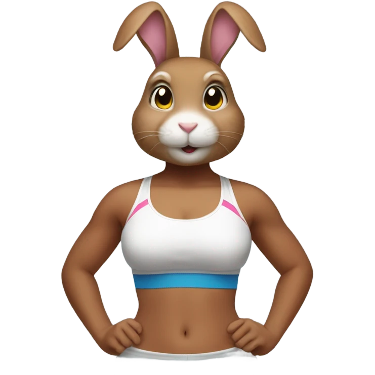 Bunny rabbit wearing a sports bra emoji