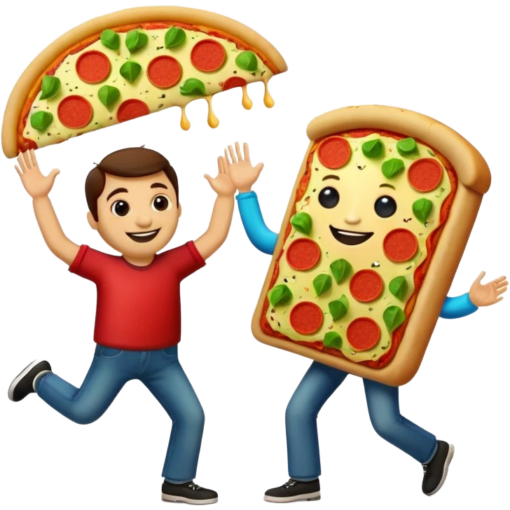 Pizza and taco dancing together emoji