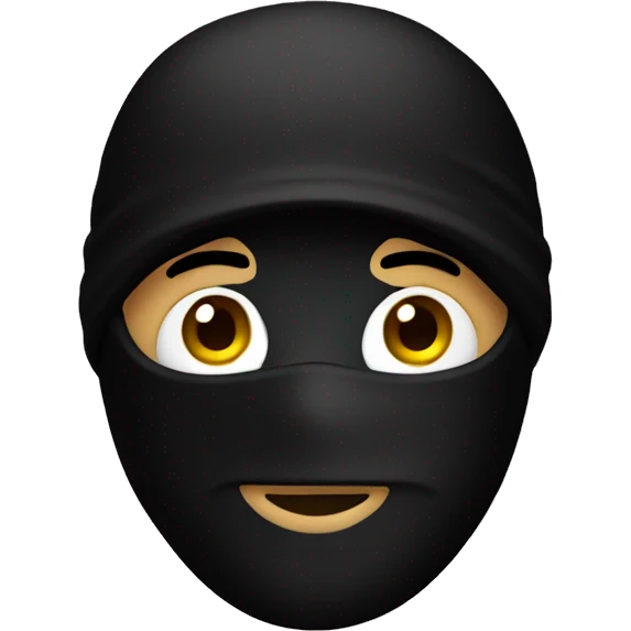 man in black suit and balaclava emoji