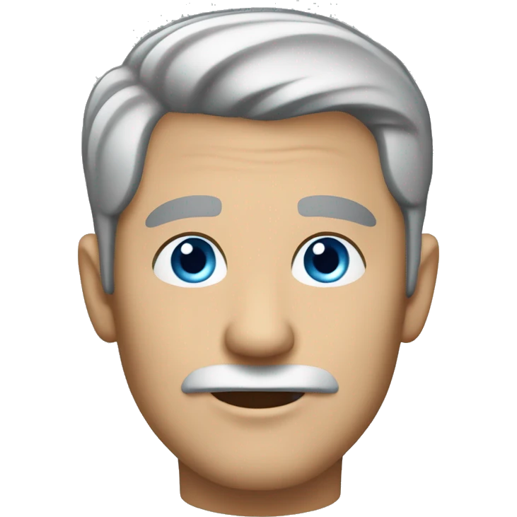 50 years old man dark-grey hair blue eyes no mustache emoji