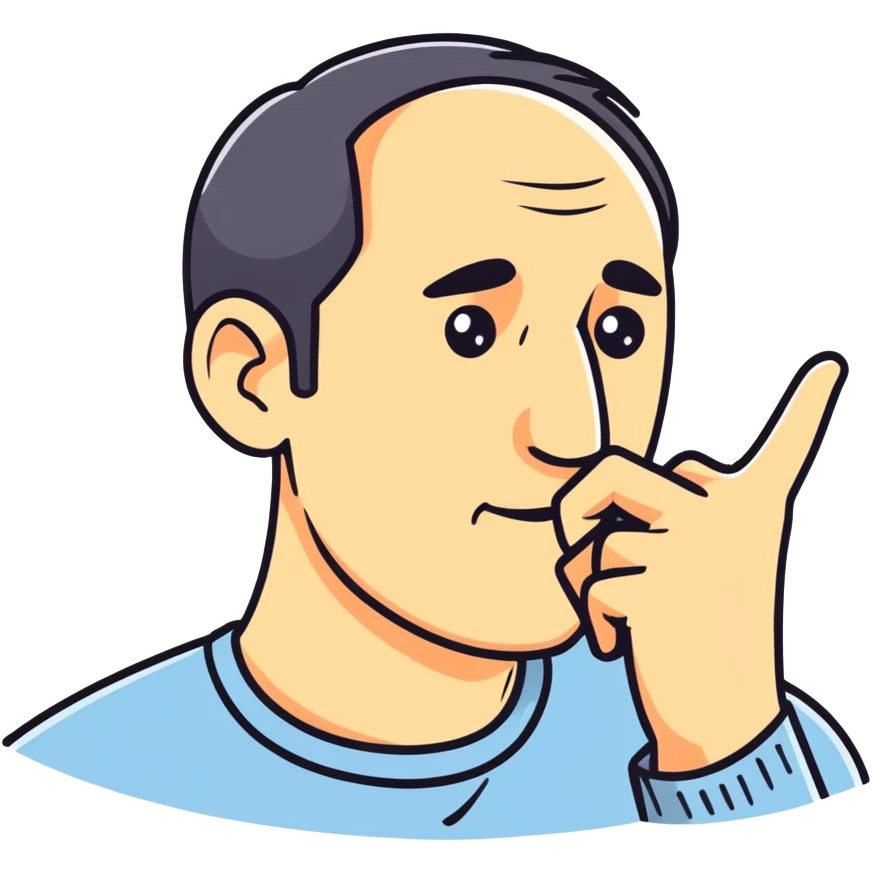 Man with finger in nose emoji