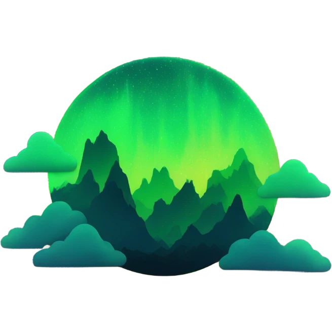 Northern lights with bitco emoji