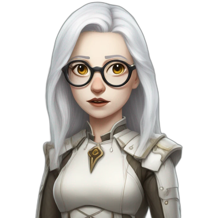 dark heresy female psyker white hairs glasses scowling pale skin scars old freckles dirty emoji