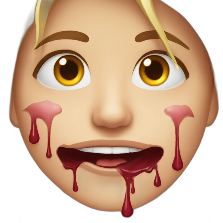 Realistic face with nosebleed emoji