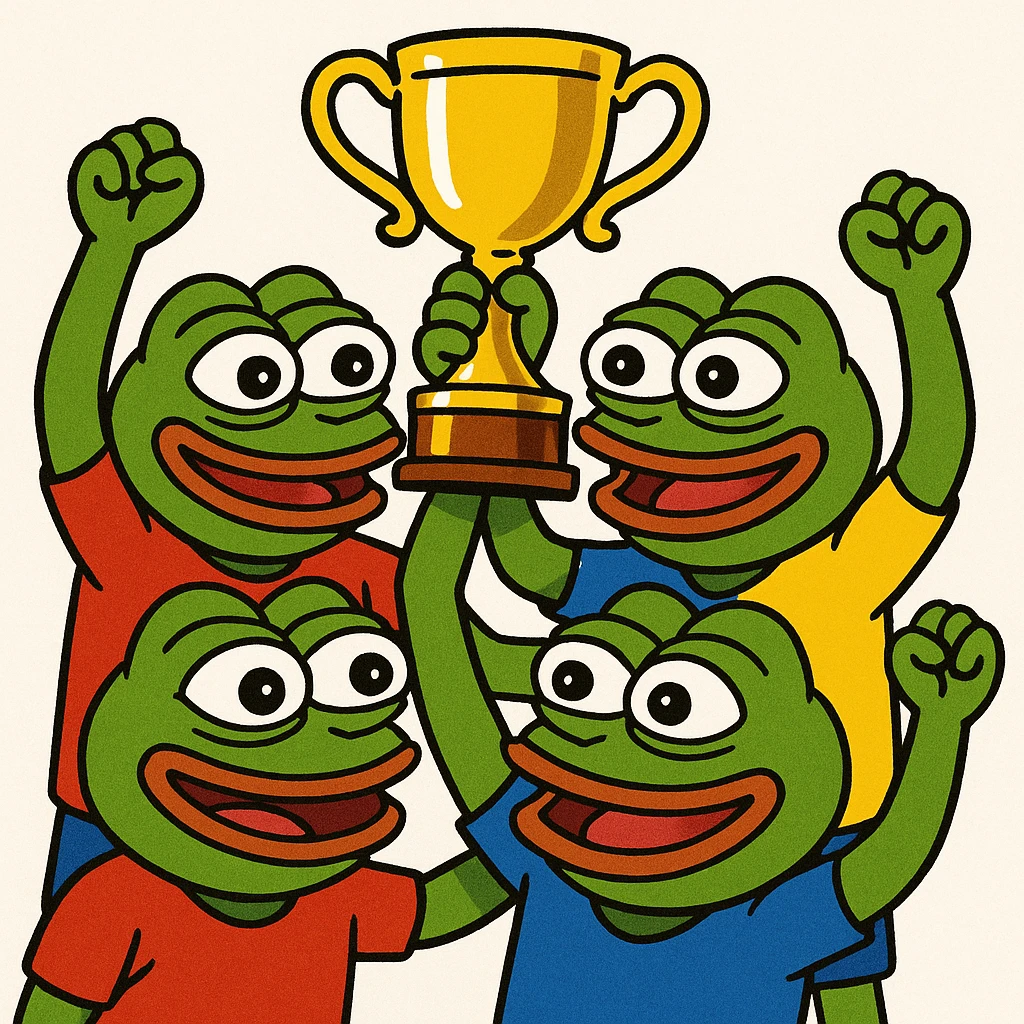 team celebrating with trophy emoji
