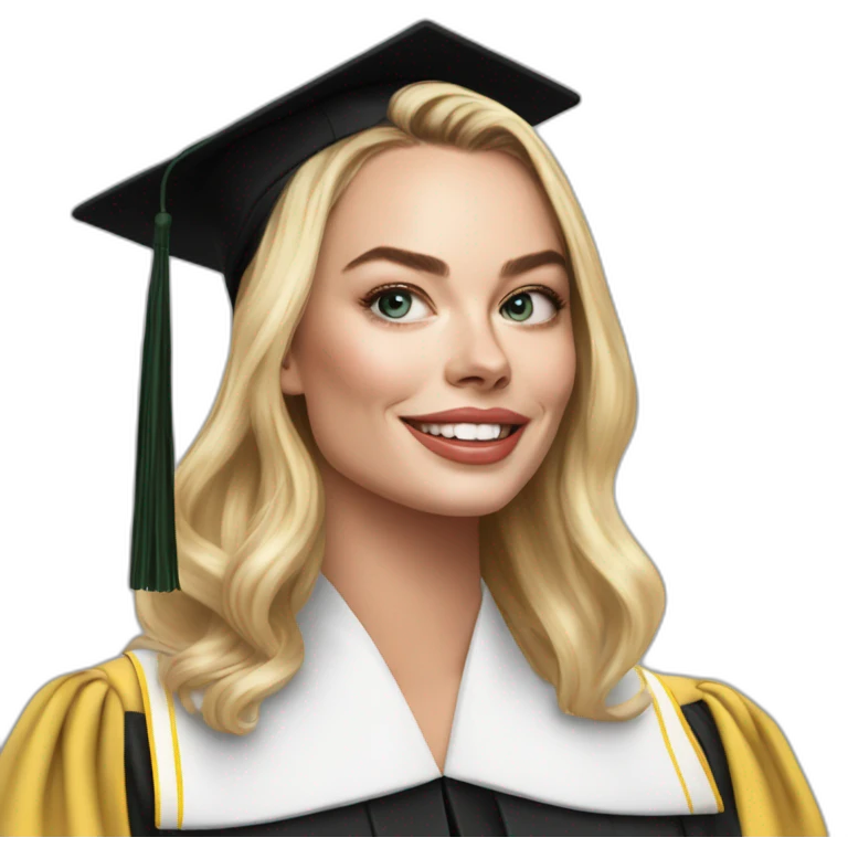 Margot robbie graduating from esigelec school emoji