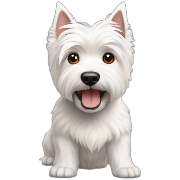 Perro westie boca abierta emoji