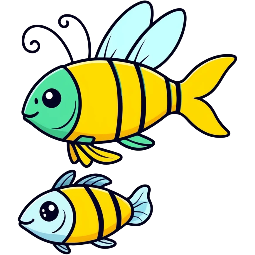 ￼￼bumble bee on a piece of fish emoji