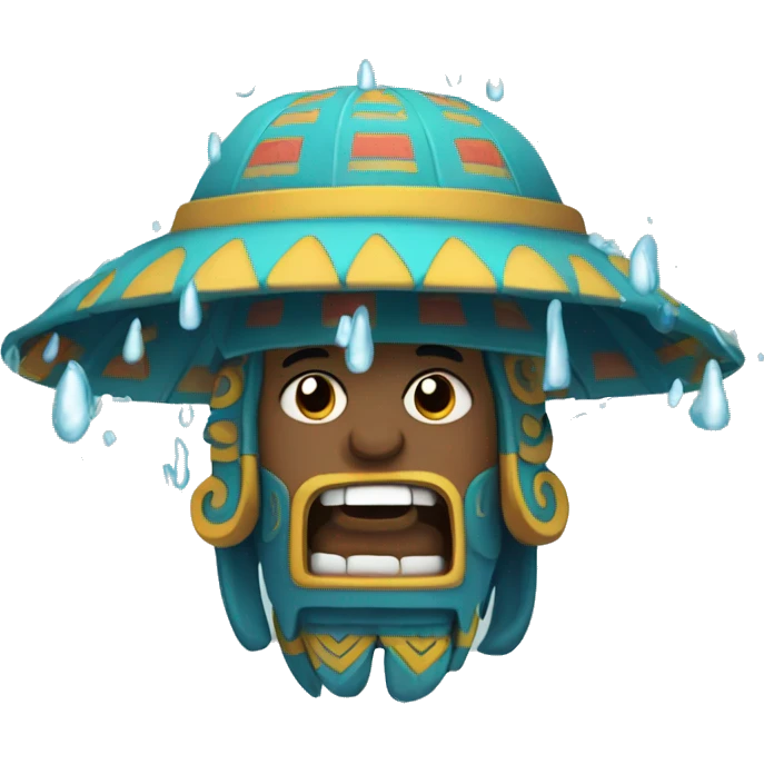 Tlaloc raining emoji