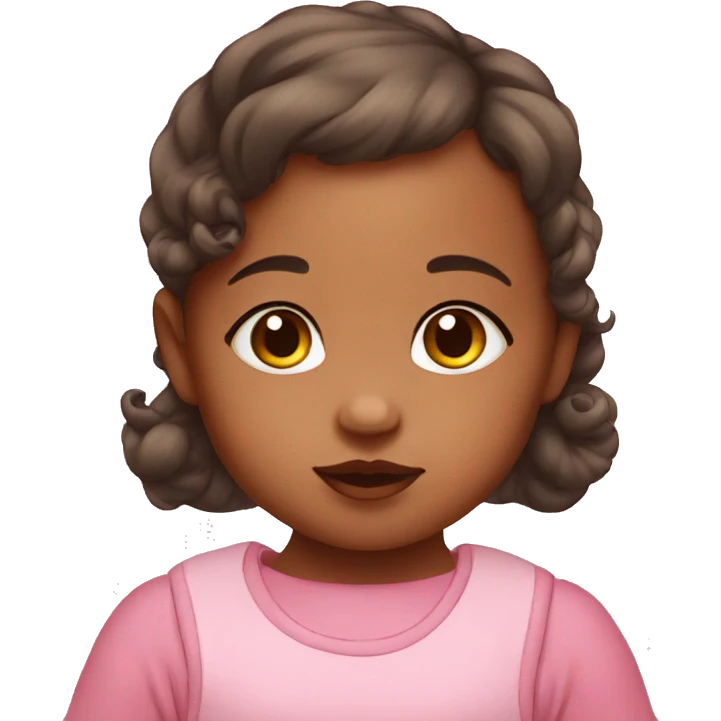Baby girl with mole on chin emoji