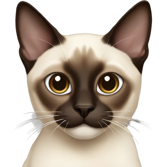 Snowshoe Siamese cat with one side of his face dark brown and other cream emoji
