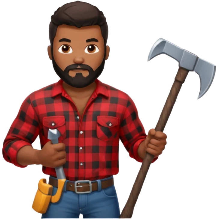 black lumberjack man emoji