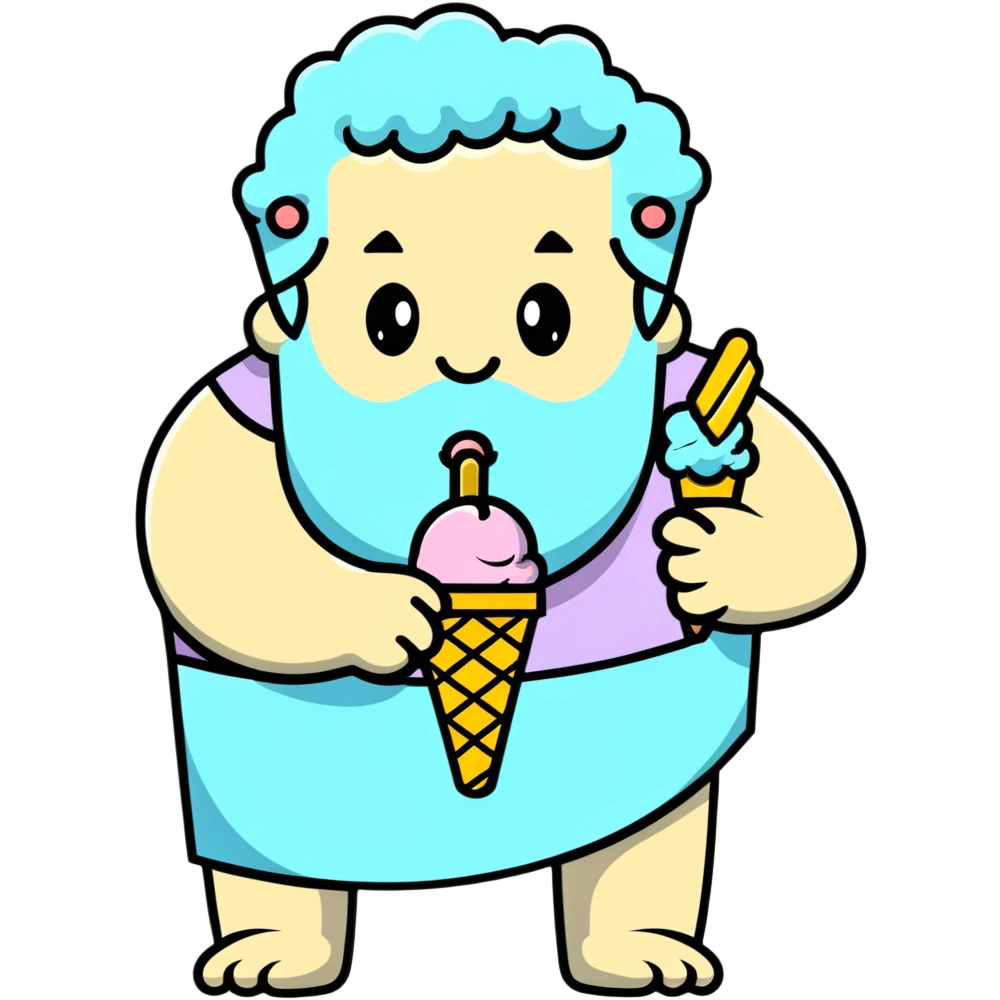 Zeus eating ice cream emoji