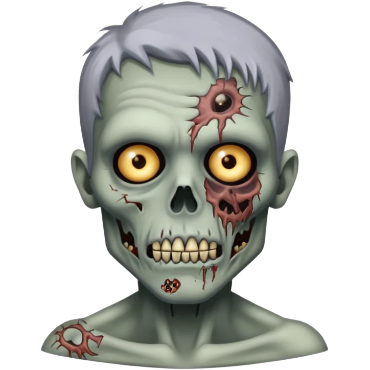 gray zombie with tattoo emoji