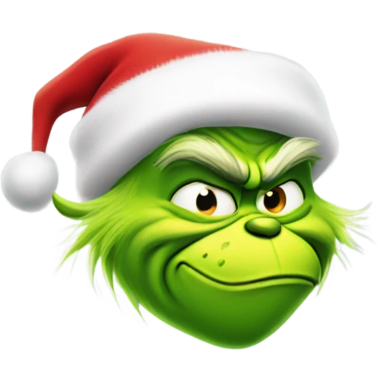 Grinch with a Santa hat emoji