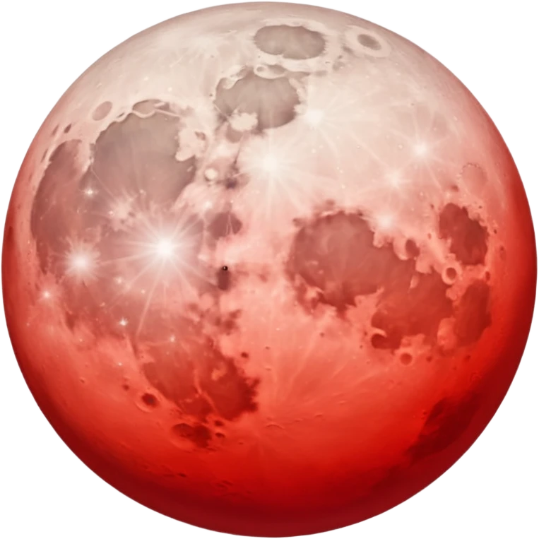 Moon with different shade red no eyes,no parts only plain emoji
