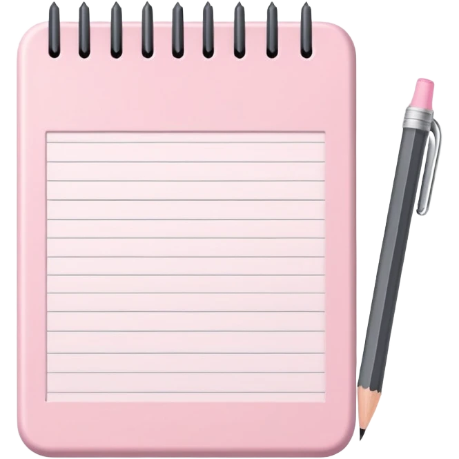 light pink notepad and pencil  emoji