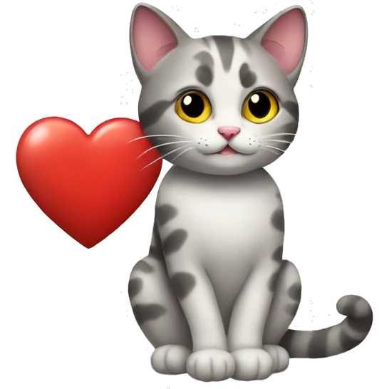 Cat with a heart emoji