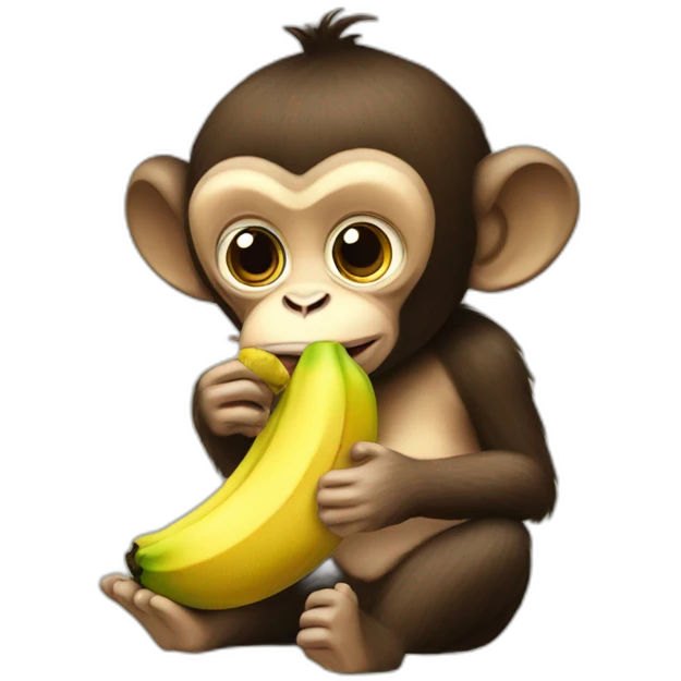 Monkey eating banana  emoji