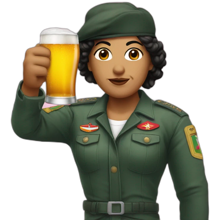 She Guevara drink a beer emoji