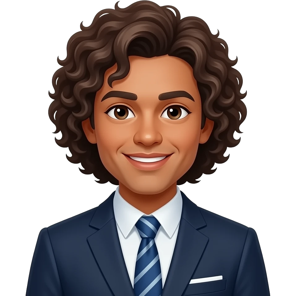 abogada con el pelo rizado emoji