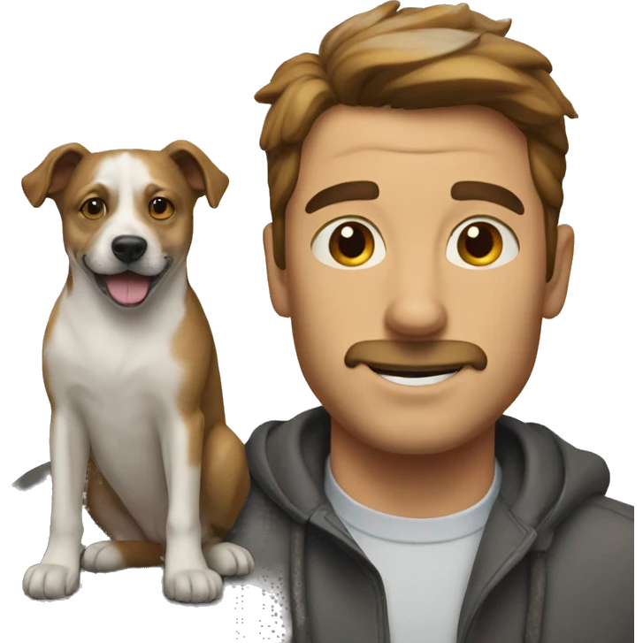 Dog and man emoji