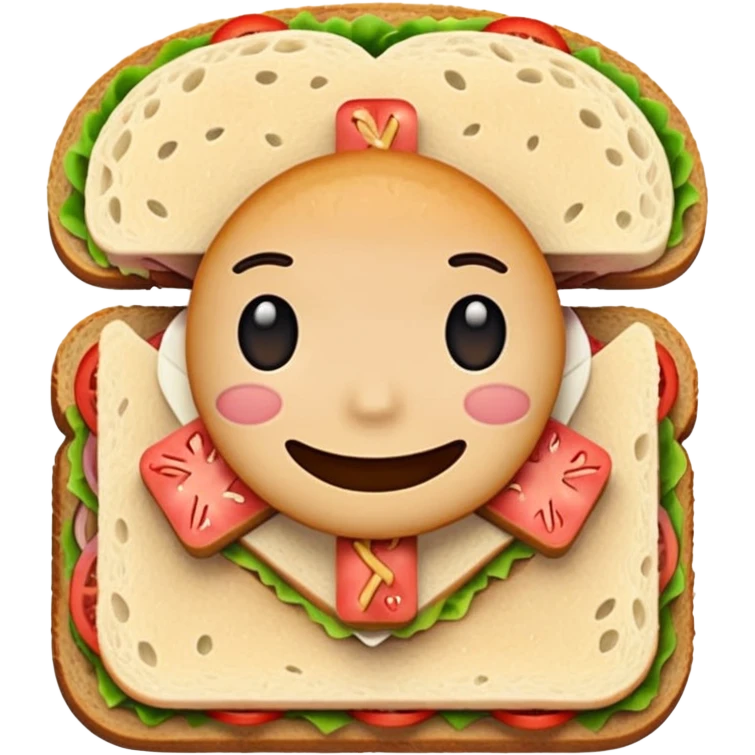 a sandwich with a cross emotji on it emoji