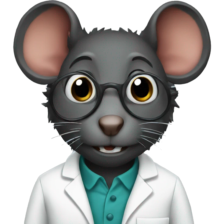 Black rat scientist emoji