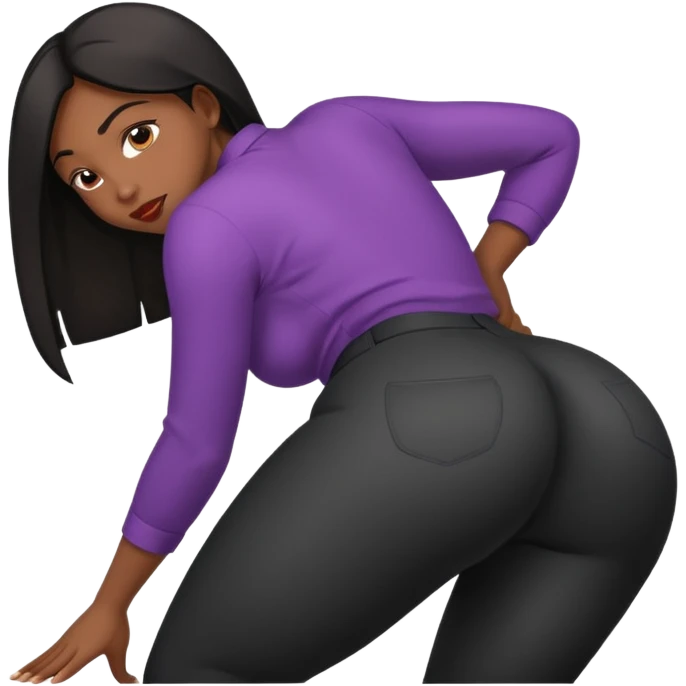 Cartoon big black ass bent over emoji