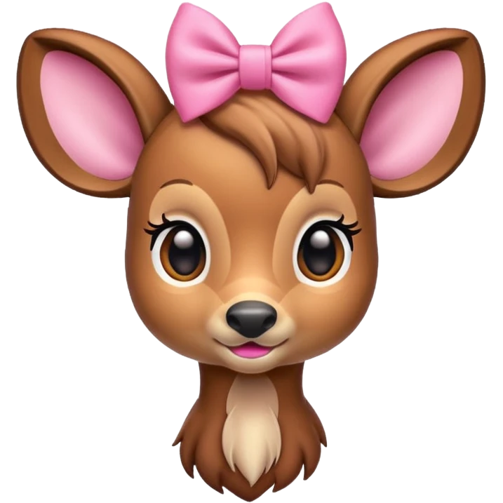 Bambi with pink bow emoji
