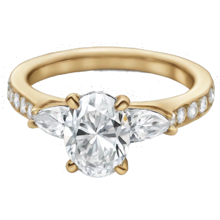 3 carat oval engagement ring gold band emoji