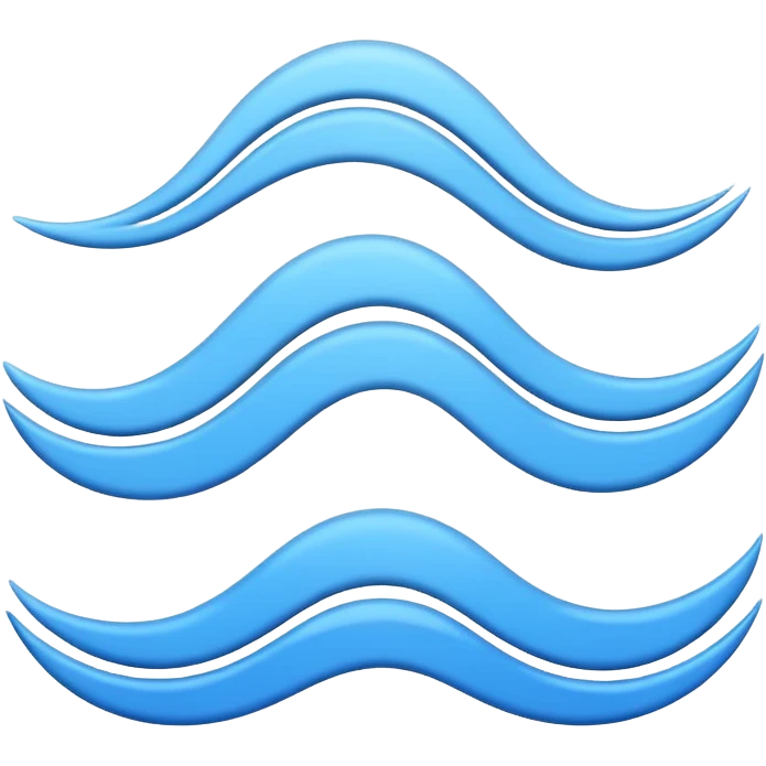 minimalist emoji for AsiaLuxe Travel focusing on blue wavy lines standalone symbol emoji