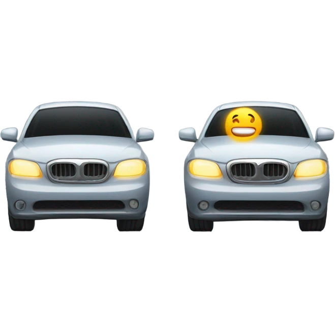 Car with headlight out emoji