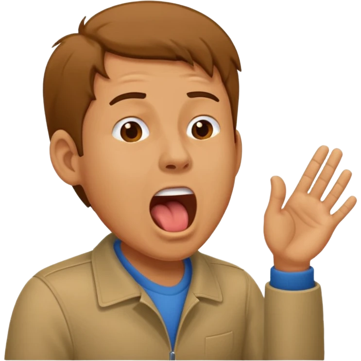 man Yawning without Hand emoji