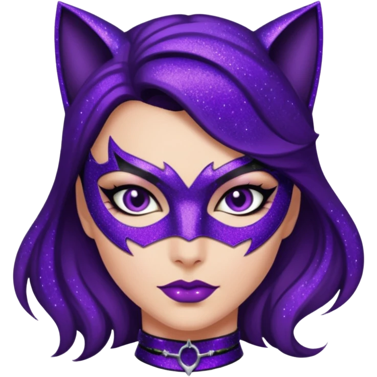 glitter purple Cat woman sexy emoji