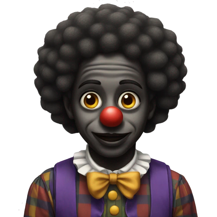Black clown, just the face emoji