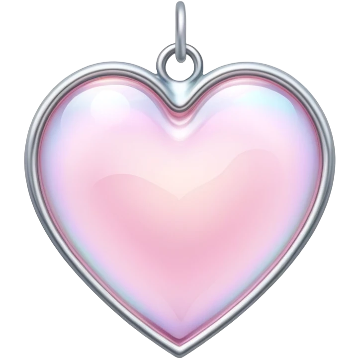Iridescent pastel pink heart-shaped rosy pearly suncatcher  emoji