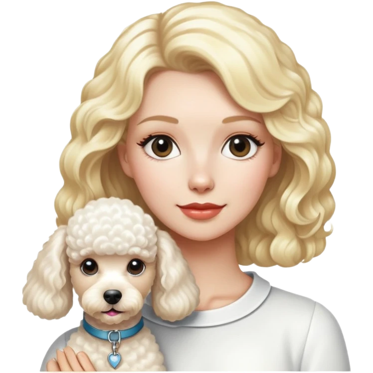 Blodie woman with poodle emoji