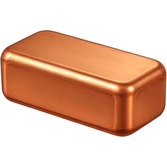 Create an Android-style emoji of a copper ingot. Make it simple, flat, and cartoon-like with bright copper colors, soft shading, and clean rounded shapes. Avoid realism and keep the design consistent with modern Android emoji aesthetics. emoji