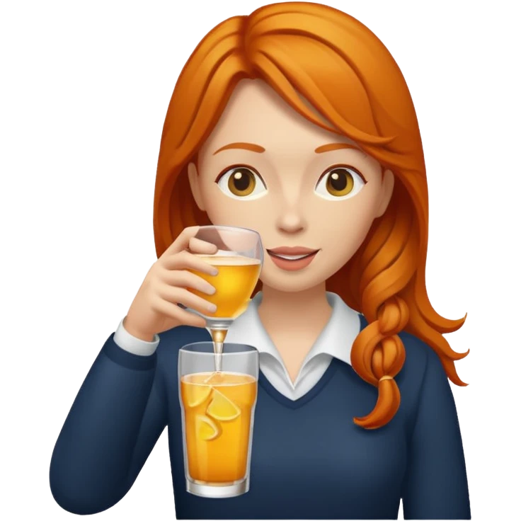 ginger woman drinking emoji