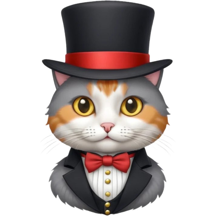 cat wearing a tophat emoji