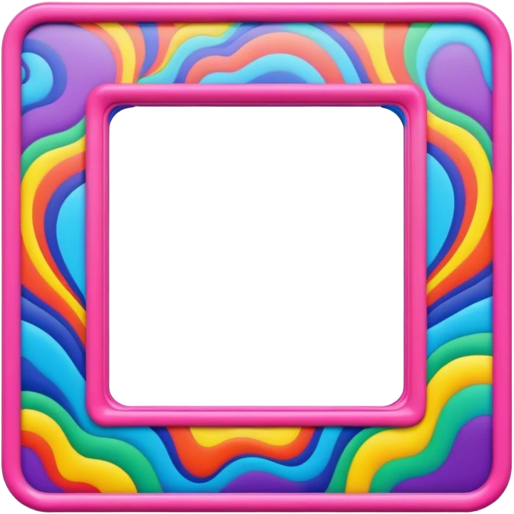 Psychedelic colored photo frame emoji