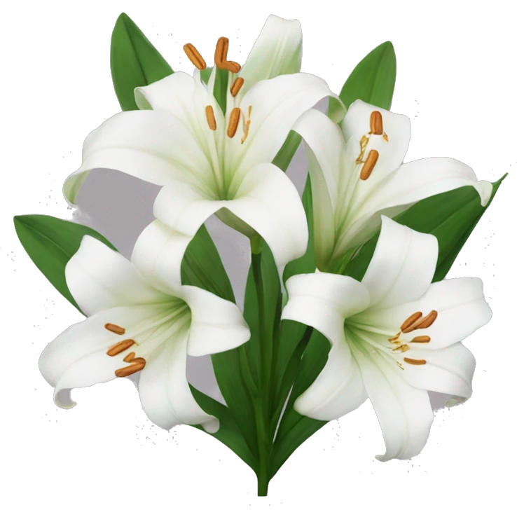 White lilies  emoji