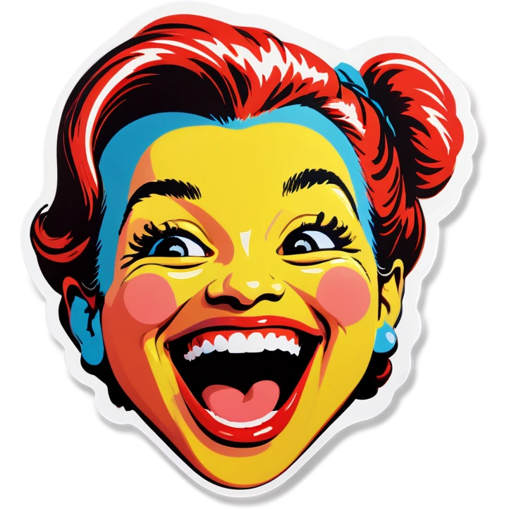 Pop art Giggling emoji
