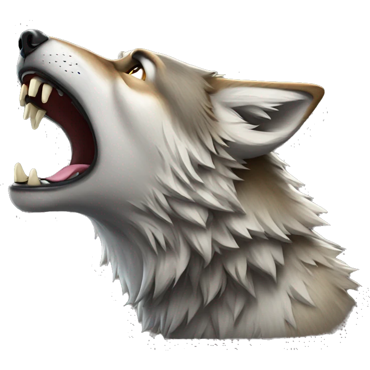 Wolf howling emoji